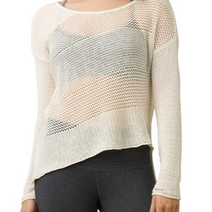 SOLD Prana Liana sweater asymmetrical open knit, M